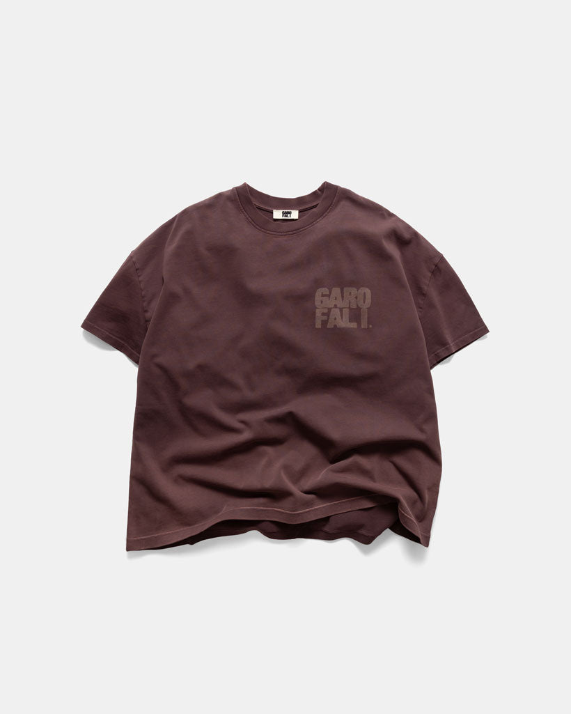 Men's heavyweight t-shirt in chocolate, front view