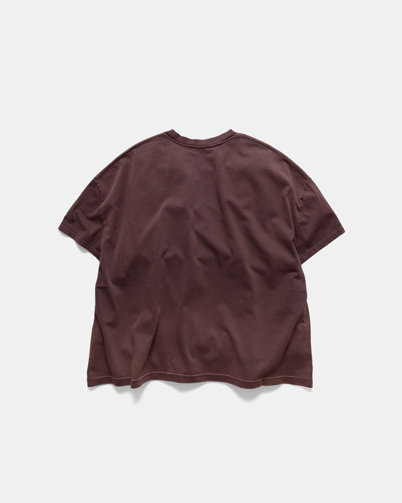 Men's heavyweight t-shirt in chocolate, back view