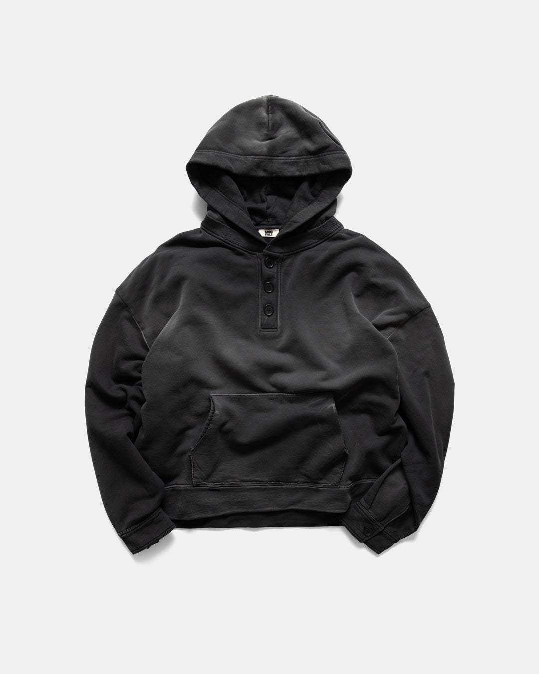 Men's heavyweight hoodie in black, front view
