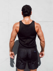 Mesh Tank (Black w/ White Logo)