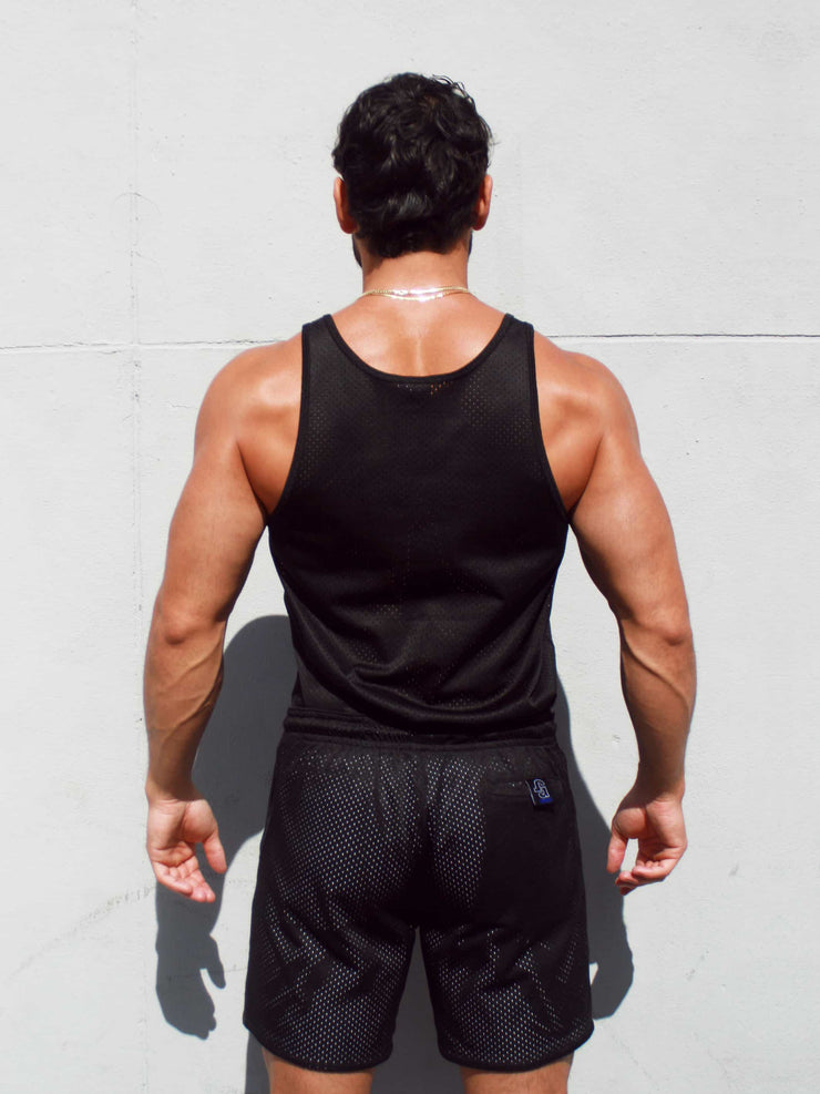 Mesh Tank (Black w/ White Logo)