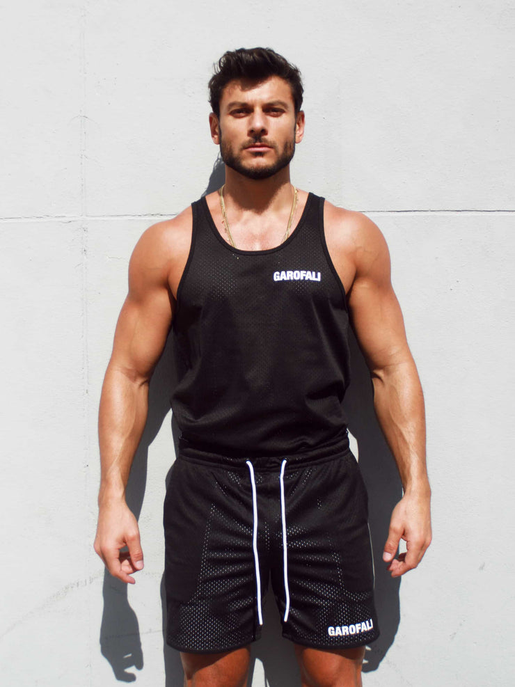 Mesh Tank (Black w/ White Logo)
