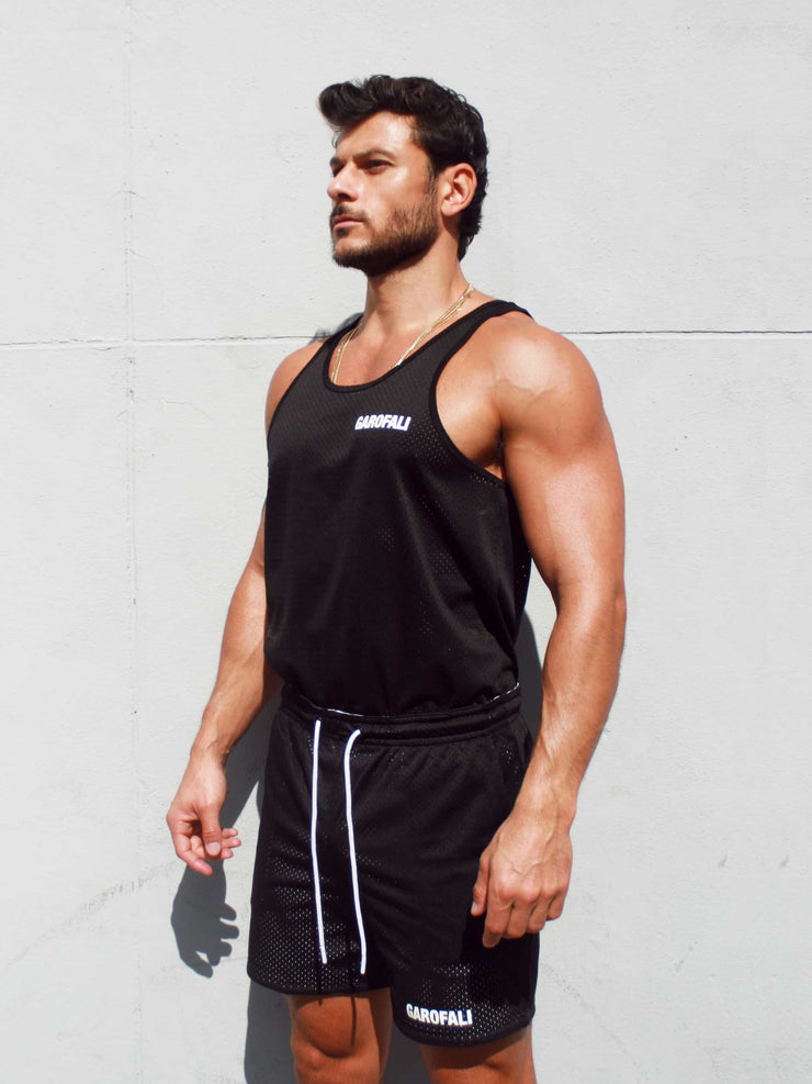 Mesh Tank (Black w/ White Logo)